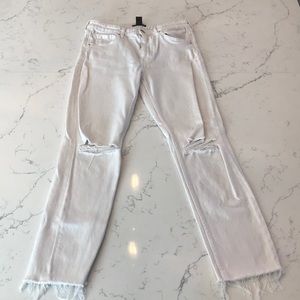H&M White Distresses Skinny Jeans